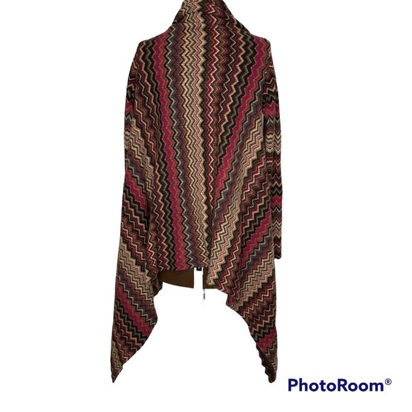 Kinross Cashmere Chevron Knit Waterfall Cardigan - Picture 5 of 6